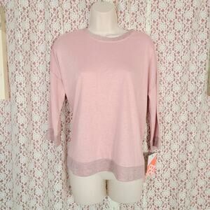 Nwt refinery 29 pastel pink rose knit high low top Size xs